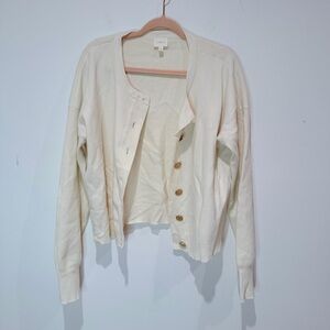 Cyrus Cream Knit Sweater with Gold Buttons